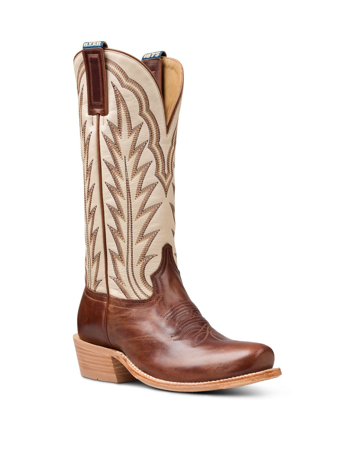 Hyer Womens Brookeville Antique Caramel &amp; Metalic Bone Cowhide