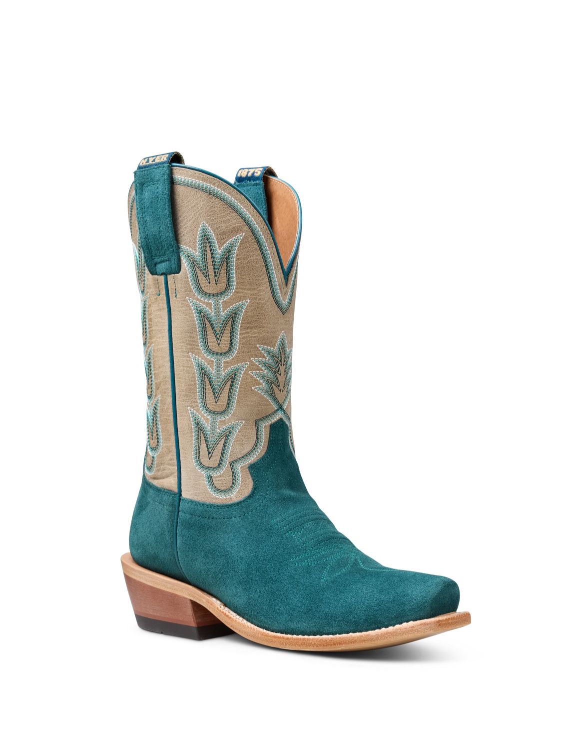 Hyer Womens Marian Eletric Turquoise Seude &amp; Nuevo Tan