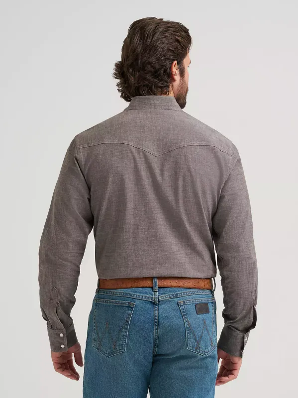 Wrangler® X Cody Johnson Long Sleeve Shirt - Classic Fit - Snaps - Grey