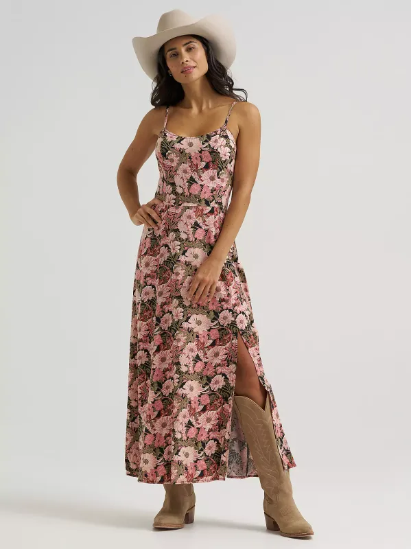 Western Tank Maxi Dress - Pink Floral