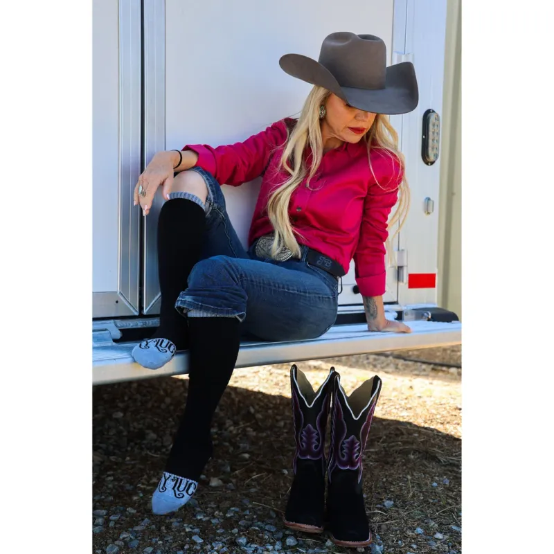 The Cowboy Sock - Black Gray - Performance Boot Socks