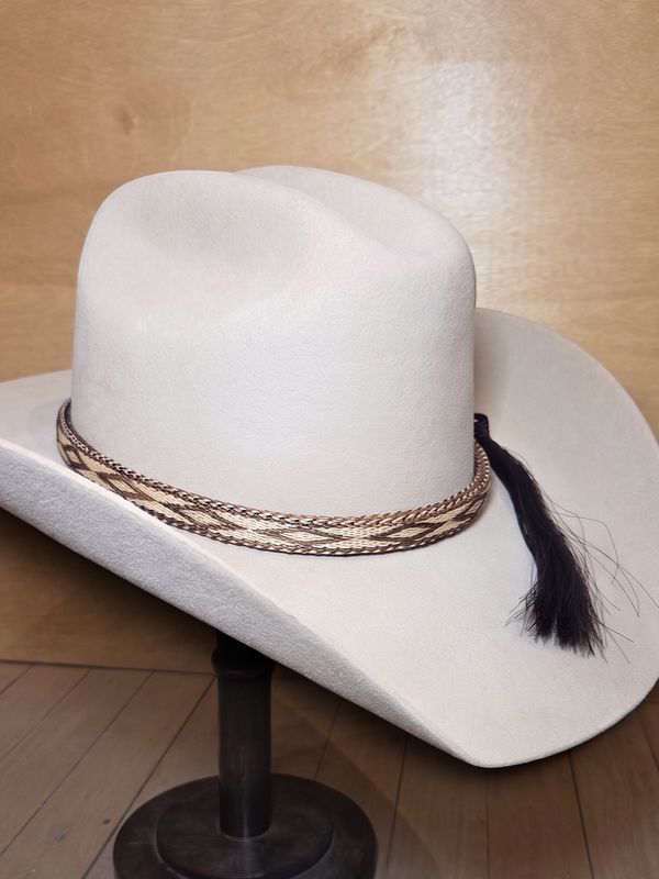 Hand Hitched Horsehair Hat Band #213 - Montana Creations