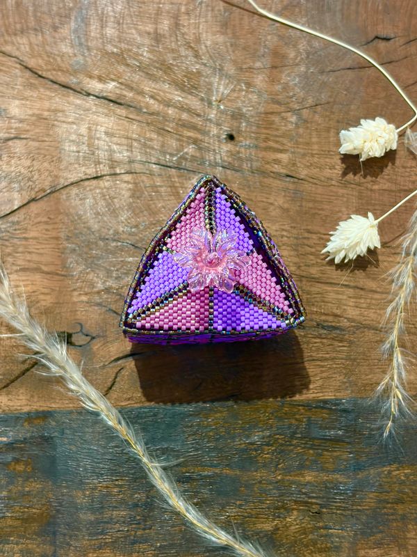 Mini Beaded Jewelry Box - Pink &amp; Purple - Montana Creations