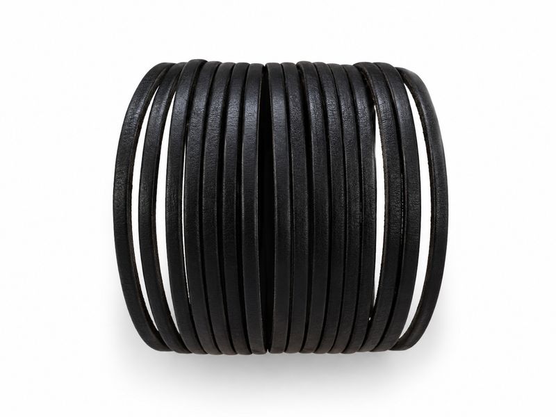 Corey Leather Bracelet - Black