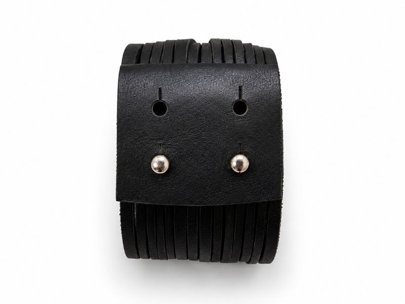 Corey Leather Bracelet - Black