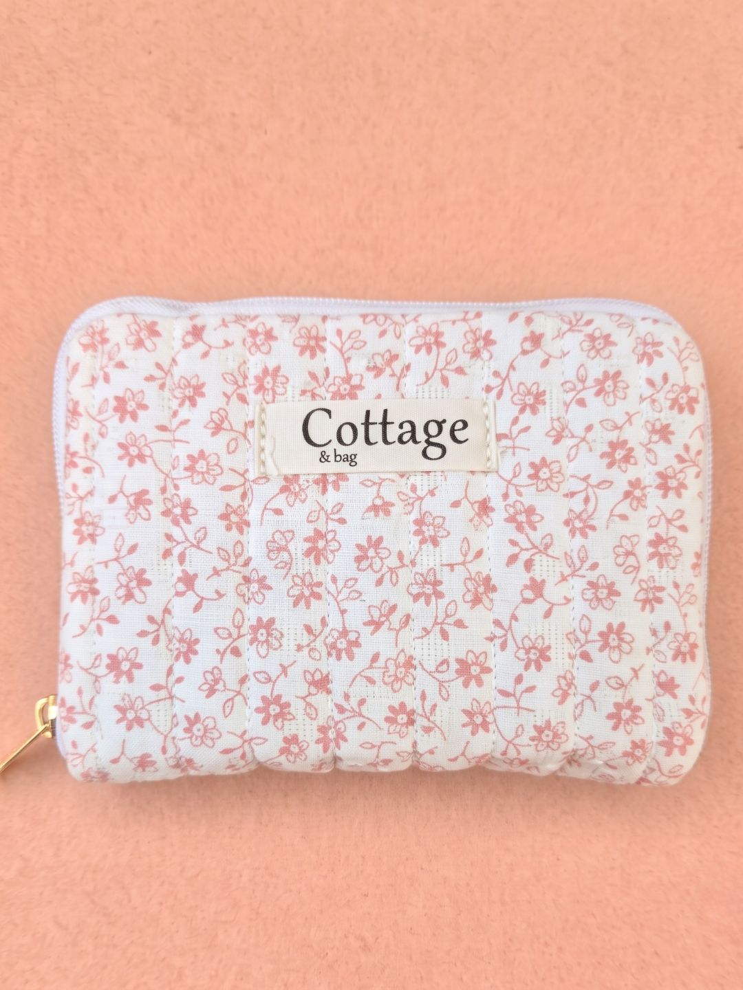 Cotton Jewelry Holder - Pink Grid