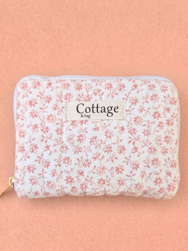Cotton Jewelry Holder - Pink Grid