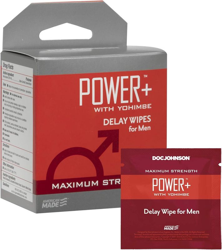 Power + with Yohimbe delay wipes
