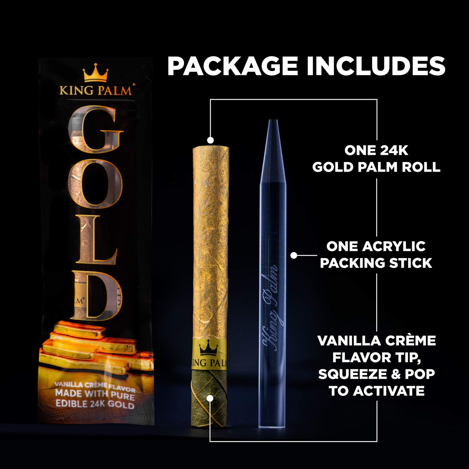 Accessories | King Palm GOLD Vanilla Creme Terpene  Edible 24k Gold