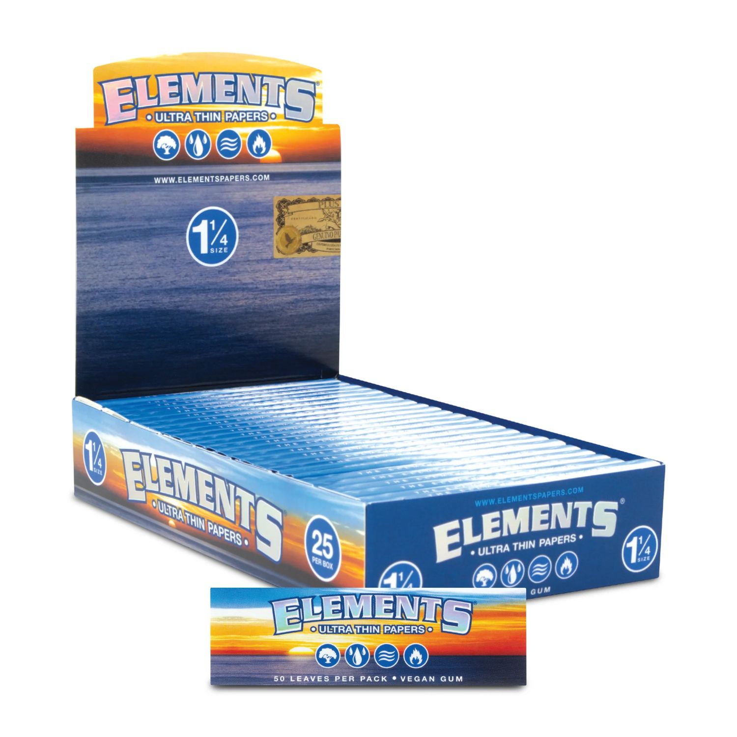 Accessories | Papers | Elements | Ultra Thin Single Wide Papers | 50 Leaves