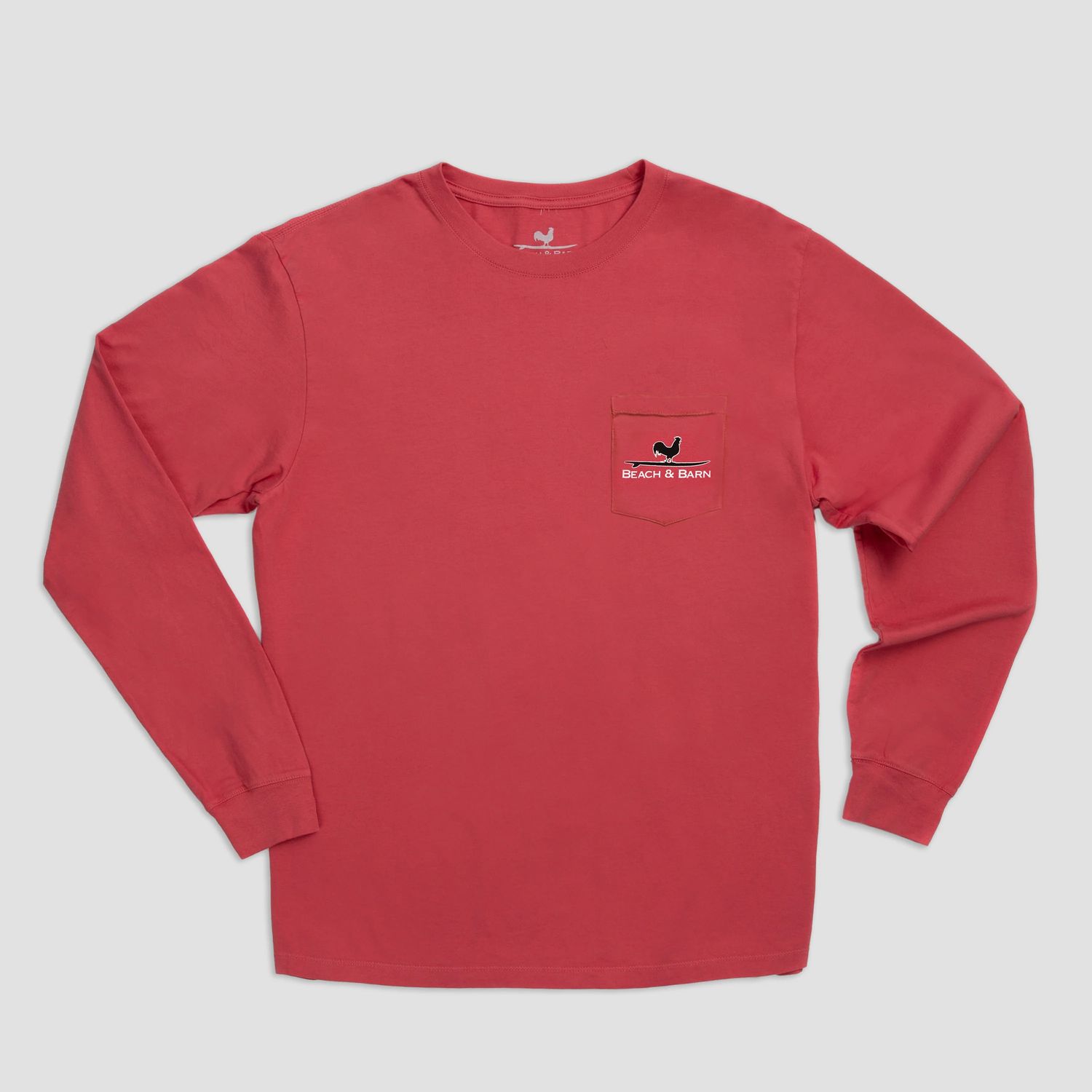 Beach &amp; Bark Long Sleeve Shirt, Color: Brick (Pocketed), Size: SM