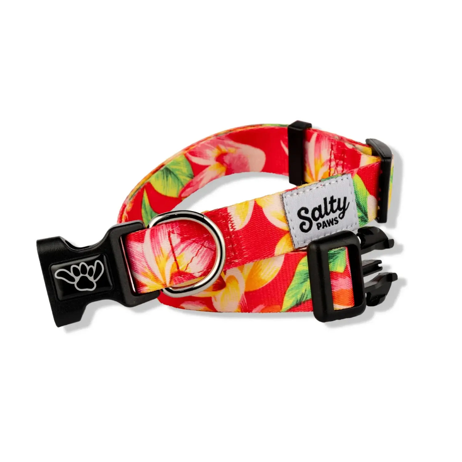 Salty Paws Tropical Dog Collar Pink Floral Print Dog Collar
