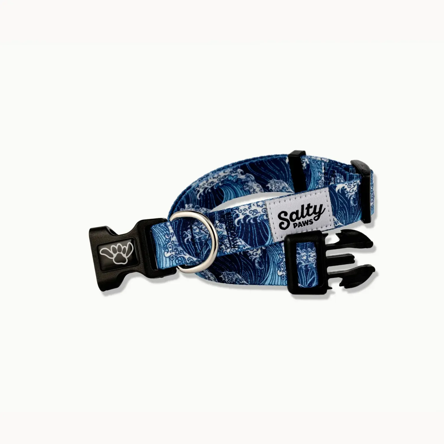 Salty Paws Blue Wave Dog Collar Made From Recycled Plastic Bottles