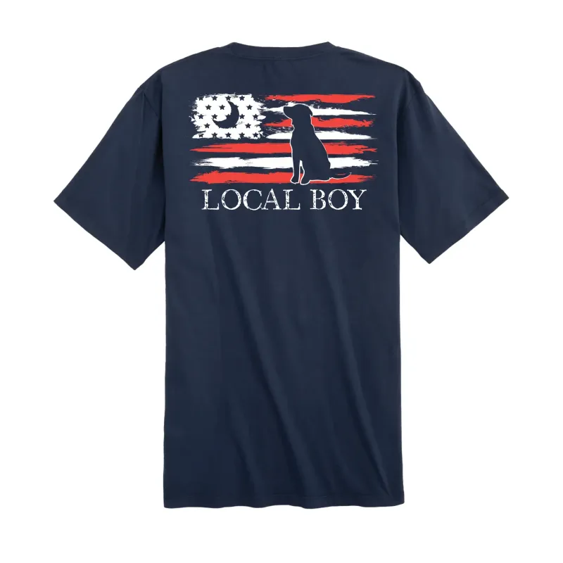 Local Boy Painted USA SS Tee - China Blue