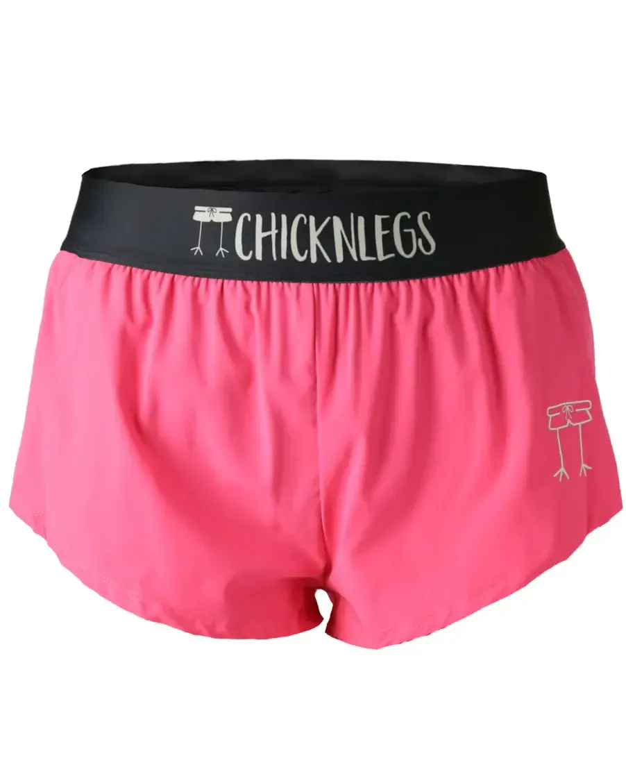 ChicknLegs Women&#39;s Neon Pink 1.5&quot; Split Shorts 