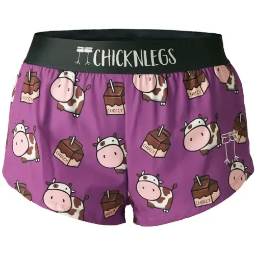 ChicknLegs Women&#39;s Choccy Cows 1.5&quot; Split Shorts