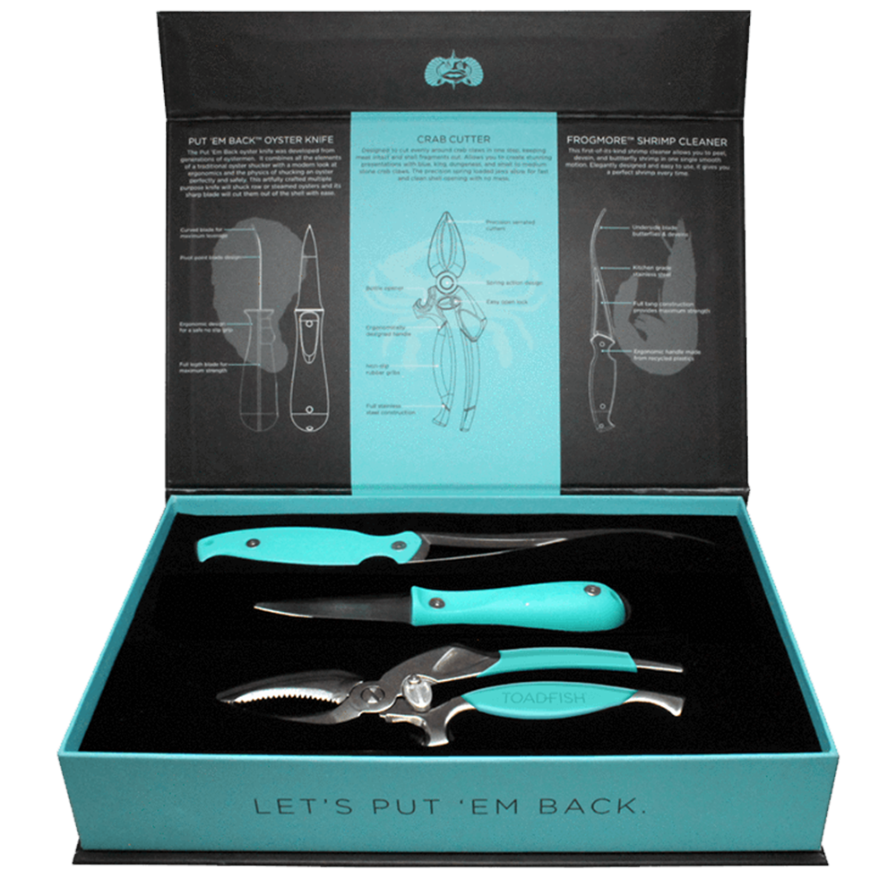 Toadfish Coastal Kitchen Collection – Oyster Knife, Shrimp Cleaner &amp; Crab Cutter