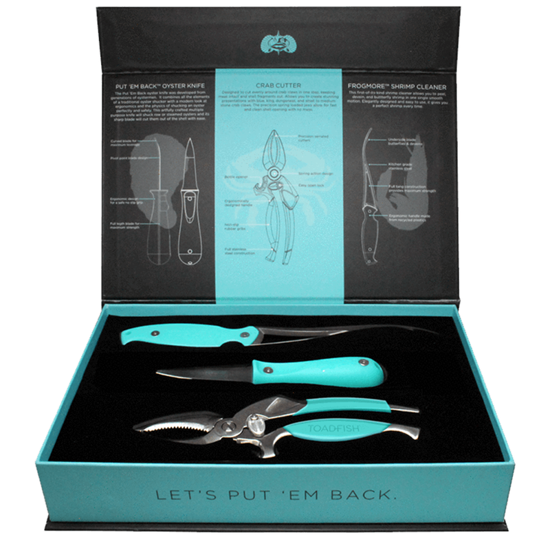 Toadfish Coastal Kitchen Collection – Oyster Knife, Shrimp Cleaner & Crab Cutter Toadfish Coastal Kitchen Collection – Oyster Knife, Shrimp Cleaner & Crab Cutter