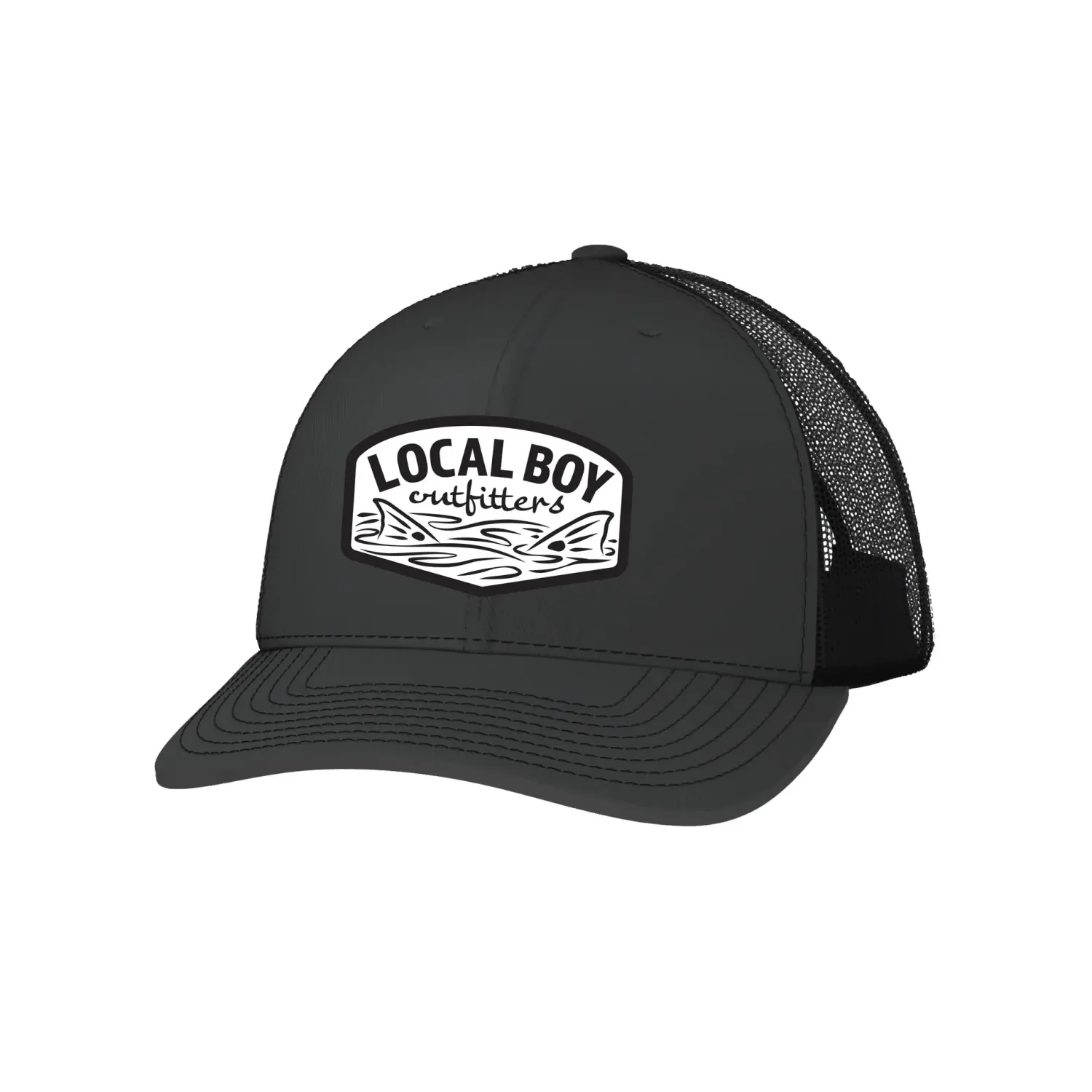 Local Boy Fish Tails Trucker Hat - Charcoal/Black