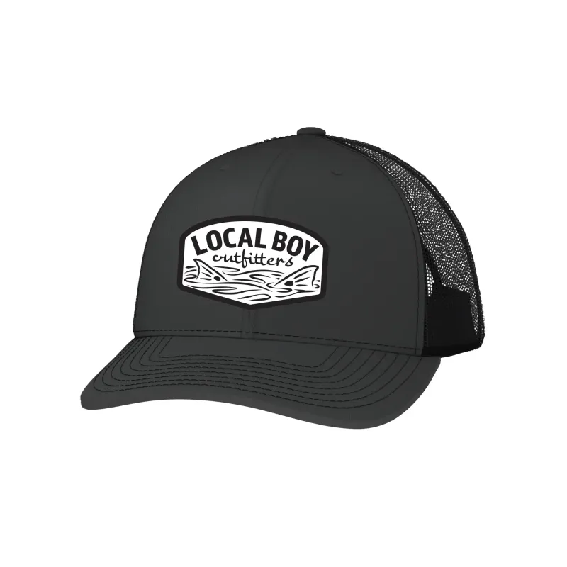 Local Boy Fish Tails Trucker Hat - Charcoal/Black