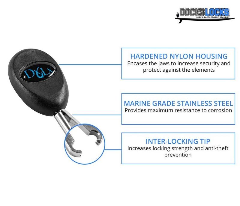 DocksLocks® SUP Paddleboard and Surfboard Lock Anti-Theft Security System