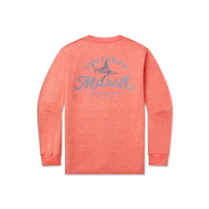 Southern Marsh FIELDTEC Heathered Tee - Marlin Merc. Co. - Long Sleeve - Coral