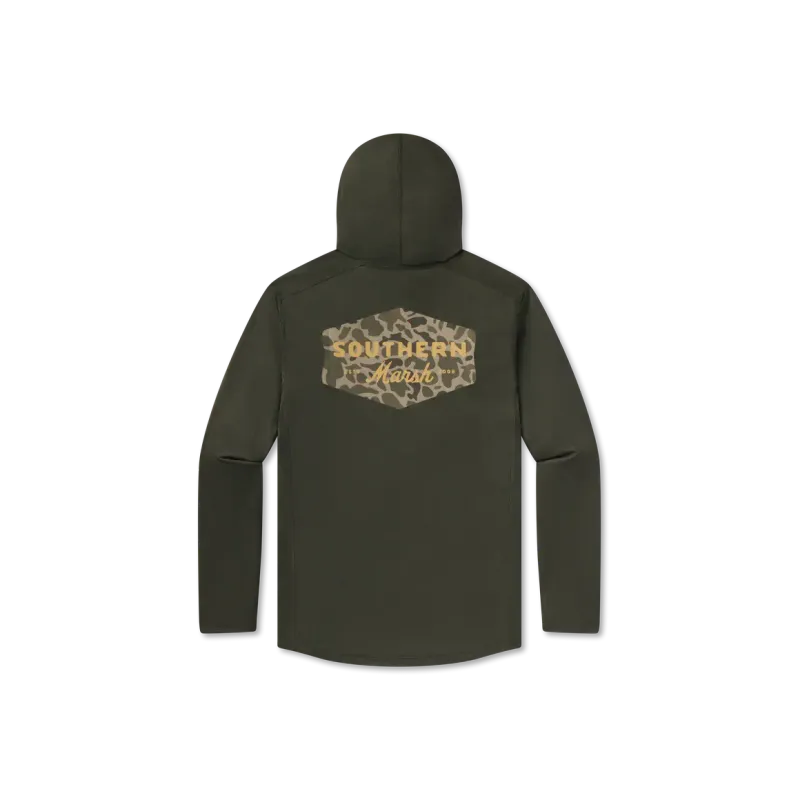 Southern Marsh FIELDTEC Ultralight Hoodie - Retro Camo - Dark Olive
