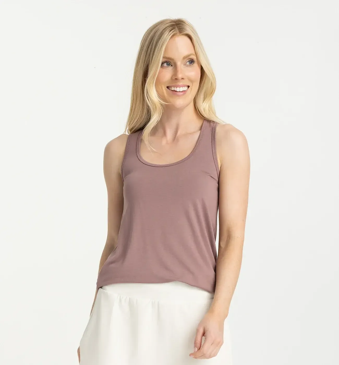 Free Fly Women&#39;s Bamboo Motion Racerback Tank, Color: Fig, Size: XS