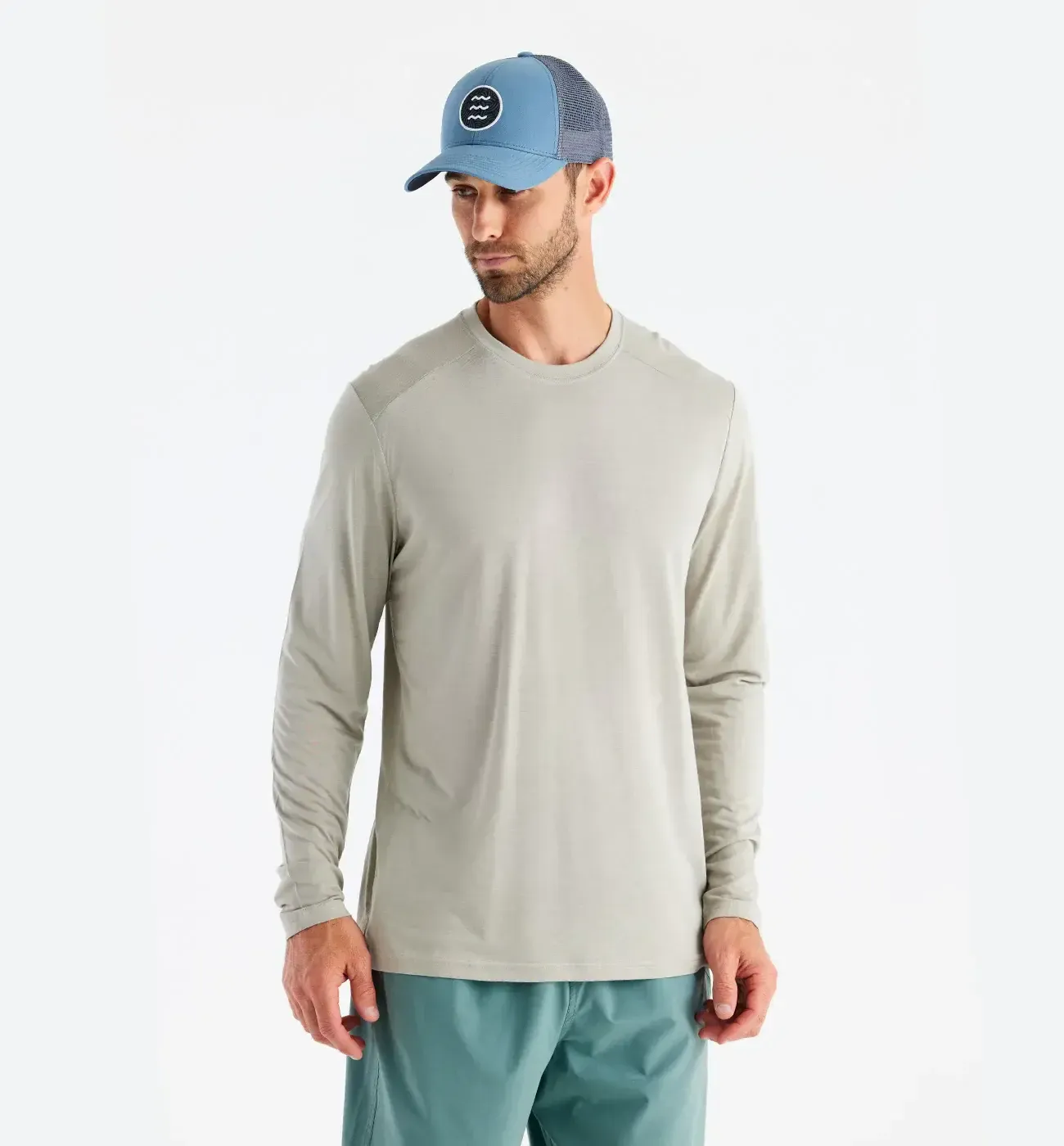 Free Fly Men&#39;s Bamboo Lightweight Long Sleeve, Color: Sandstone, Size: Large