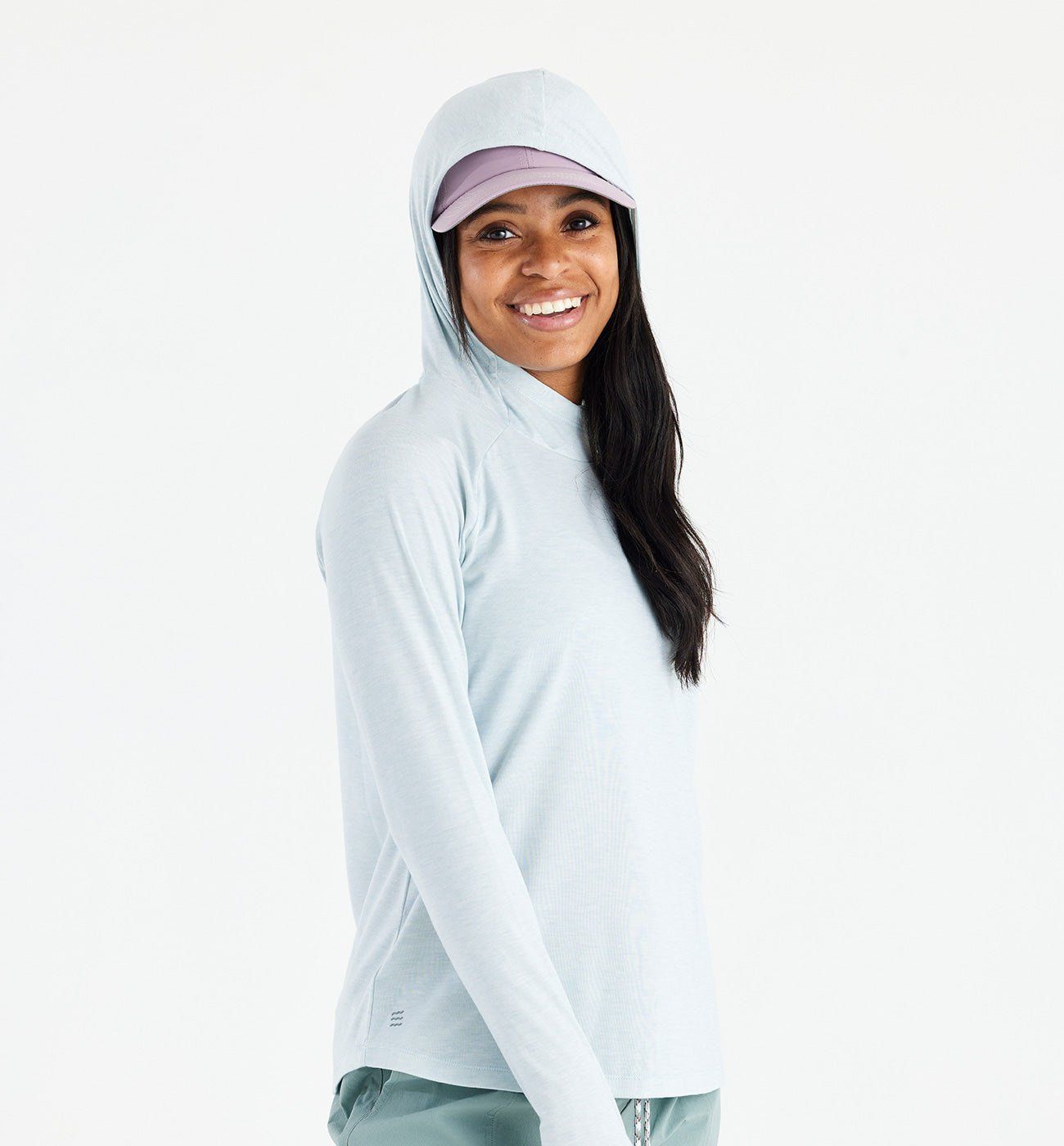 Free Fly Women&#39;s Elevate Hoodie, Color: Heather Tide Pool, Size: XS