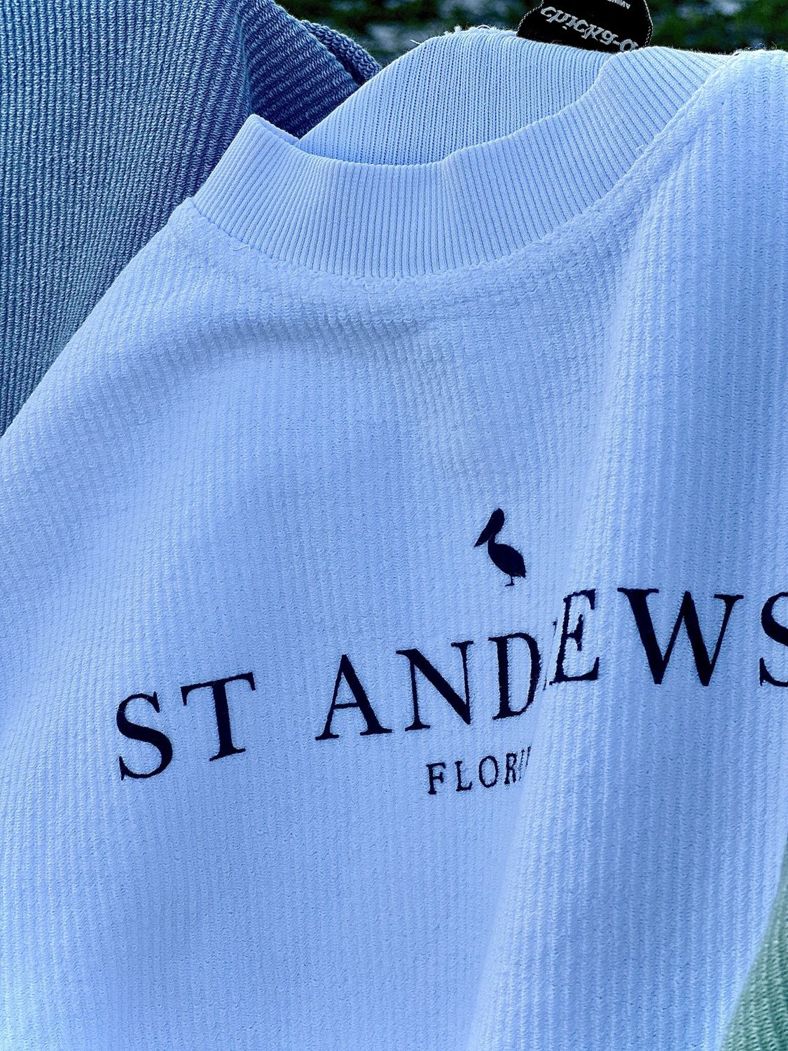 St Andrews Corded Crew Sweatshirt, Color: White, Size: SM