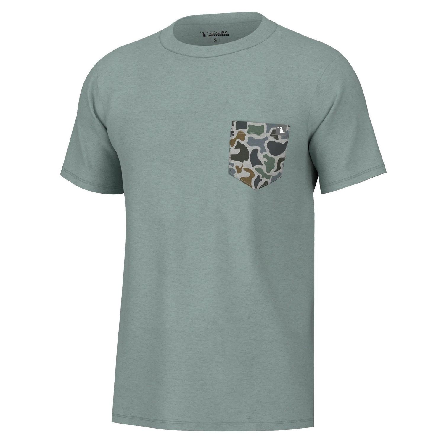 Local Boy Outfitters S/S Heather blend Crew, Color: Mist, Size: SM