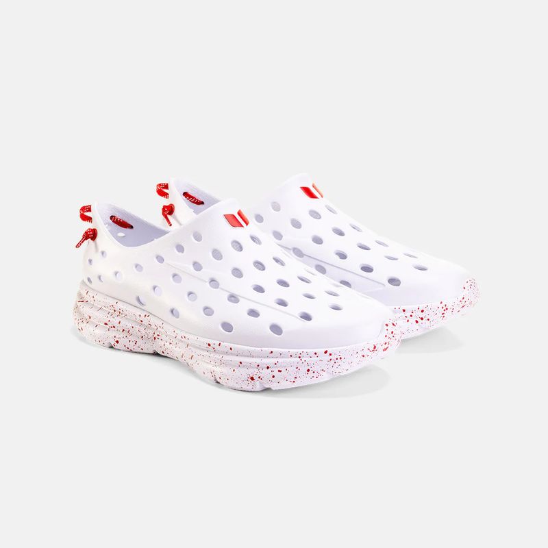Kane Revive Recovery Shoe – All White / Red Speckle