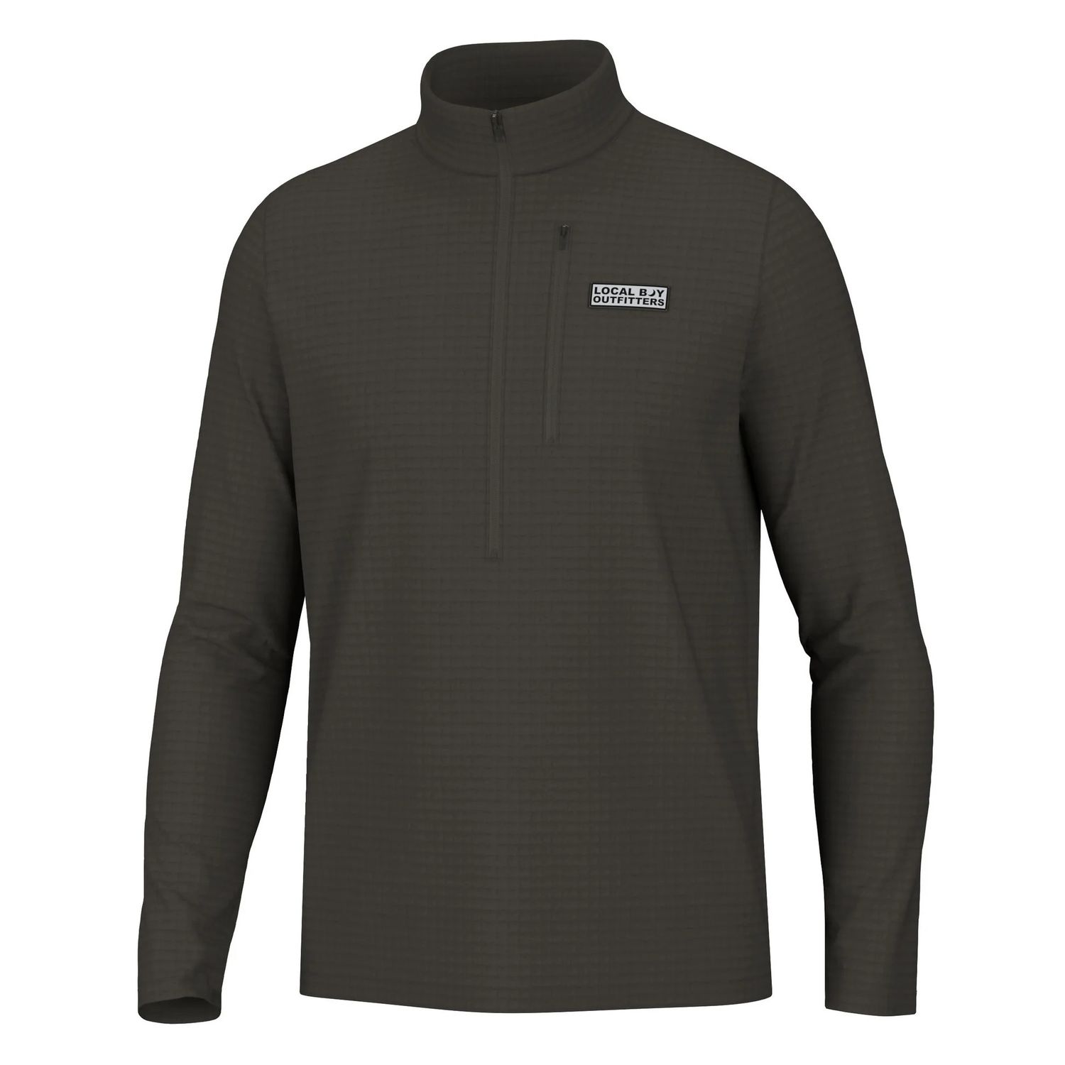 Local Boy Waffle Half Zip - Dark Mocha