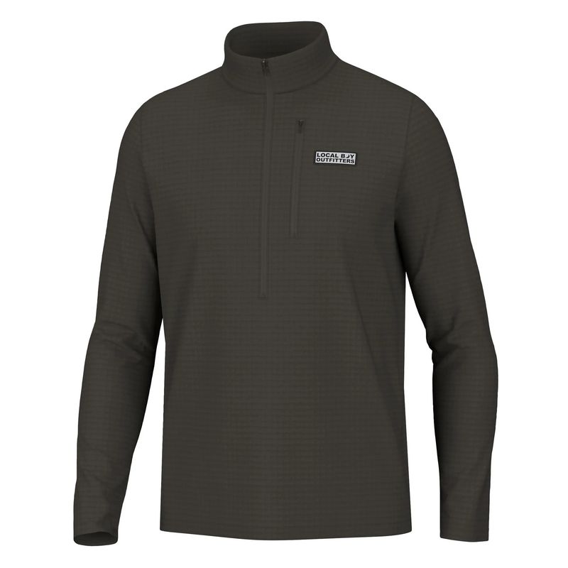 Local Boy Waffle Half Zip - Dark Mocha