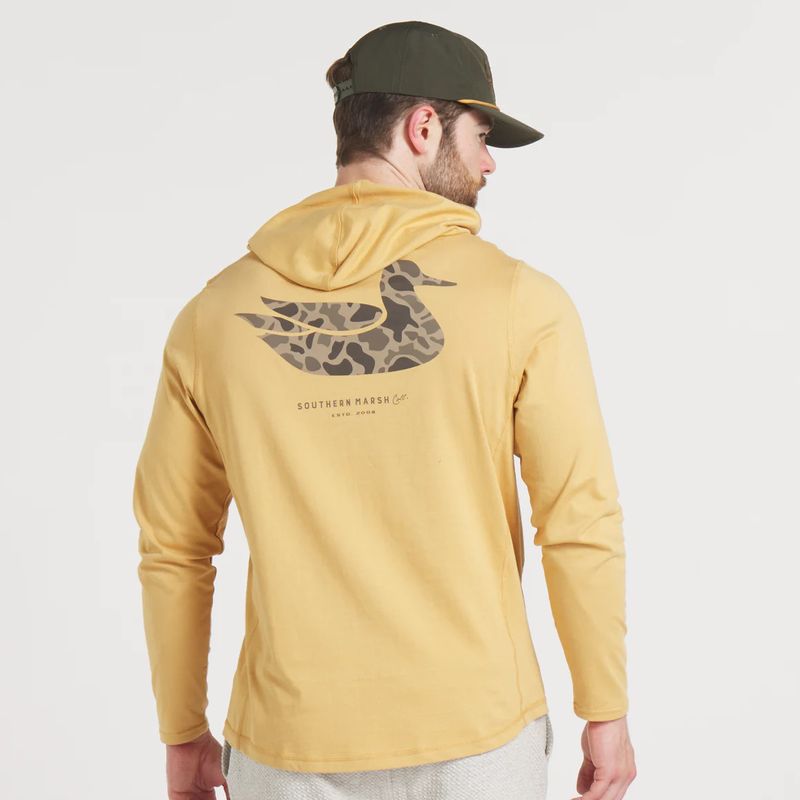 Southern Marsh Classic Hoodie Tee - Duck Originals - Field Khaki