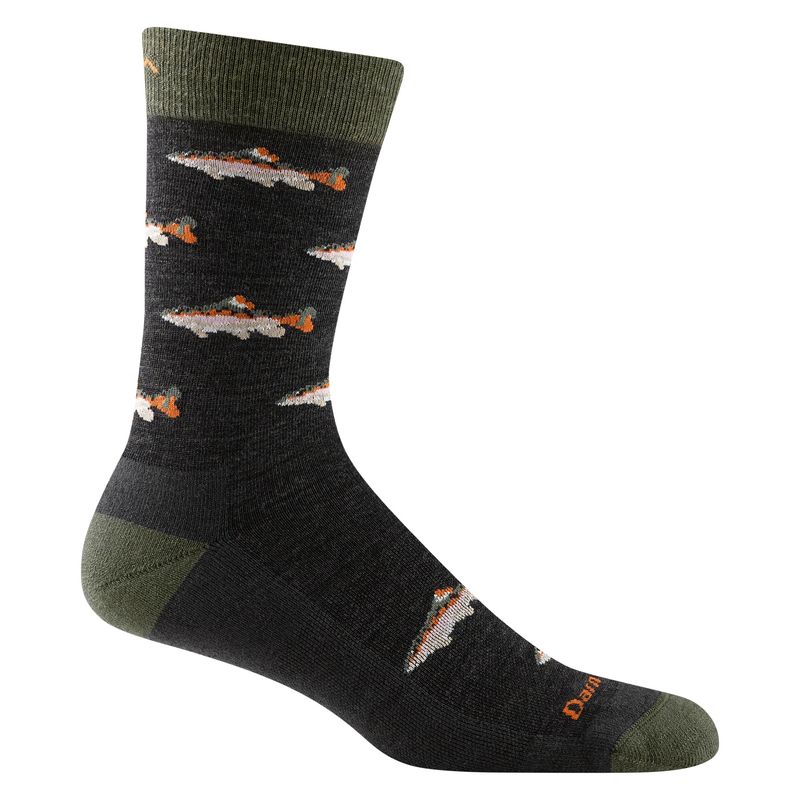 Darn Tough Men's Spey Fly Crew Lightweight Lifestyle Socks - Charcoal Darn Tough Men's Spey Fly Crew Lightweight Lifestyle Socks - Charcoal