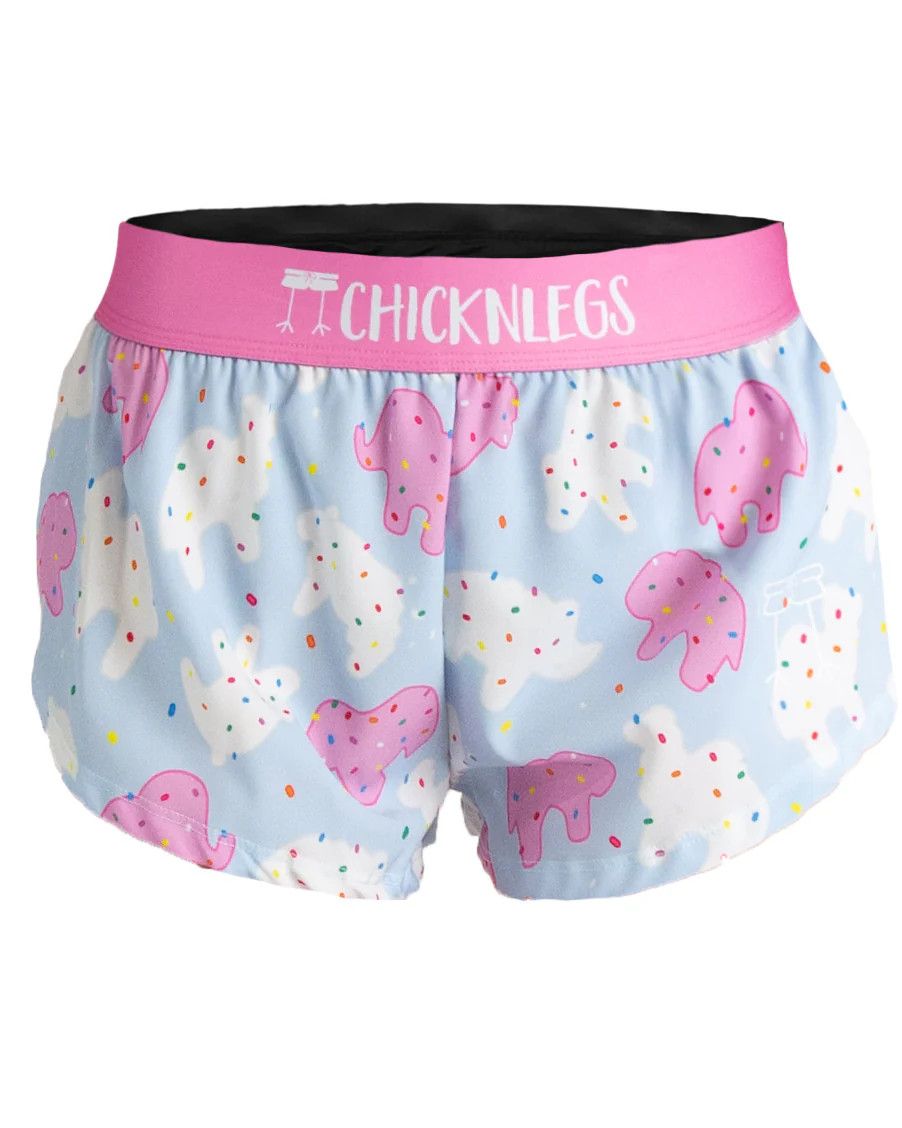 ChicknLegs Women&#39;s Animal Cookies 1.5&quot; Split Shorts 