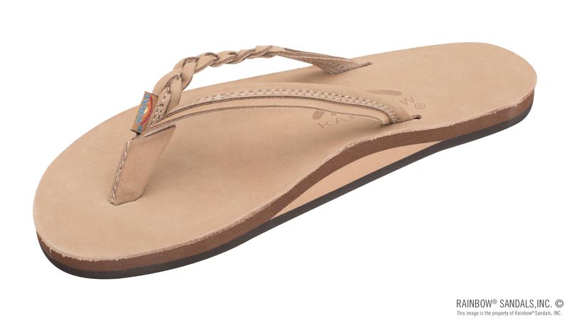 Rainbow Flirty Braidy - Single Layer Classic Leather 1/2" Narrow Strap with Braid