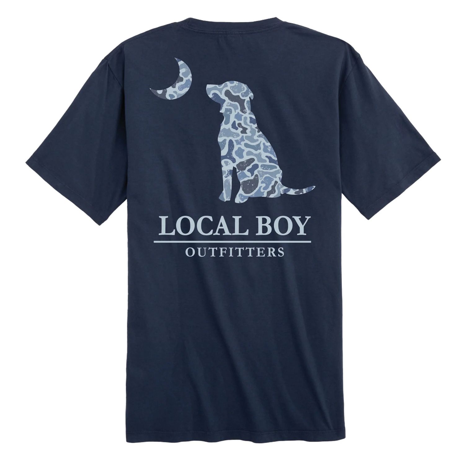 Local Boy Distressed Localflage Cobalt Dog &amp; Moon Short Sleeve Tee - China Blue