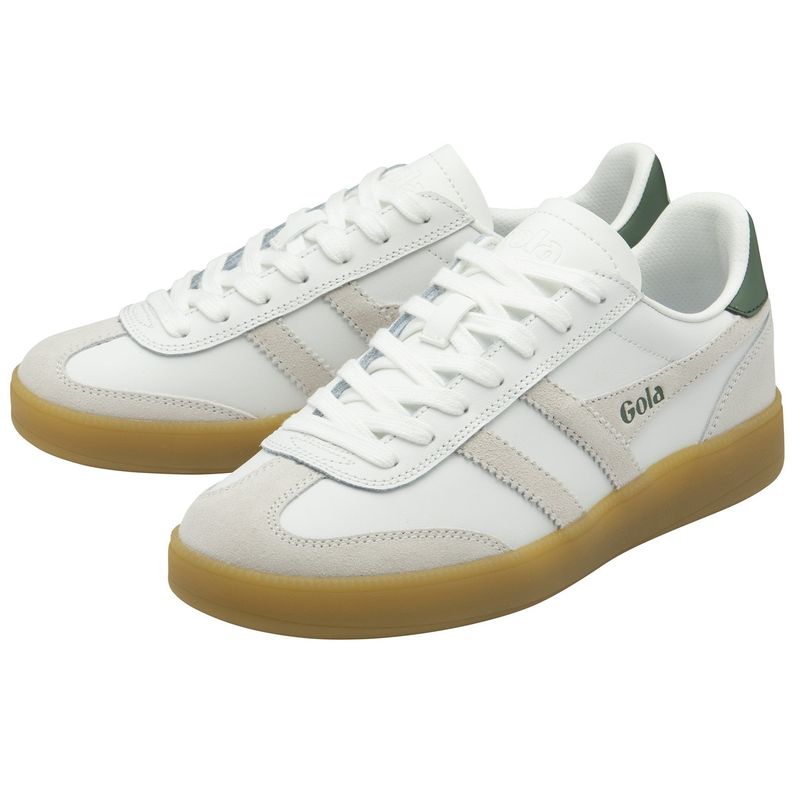Gola Women's Viper Leather Sneaker - White/white/evergreen/gum Gola Women's Viper Leather Sneaker - White/white/evergreen/gum