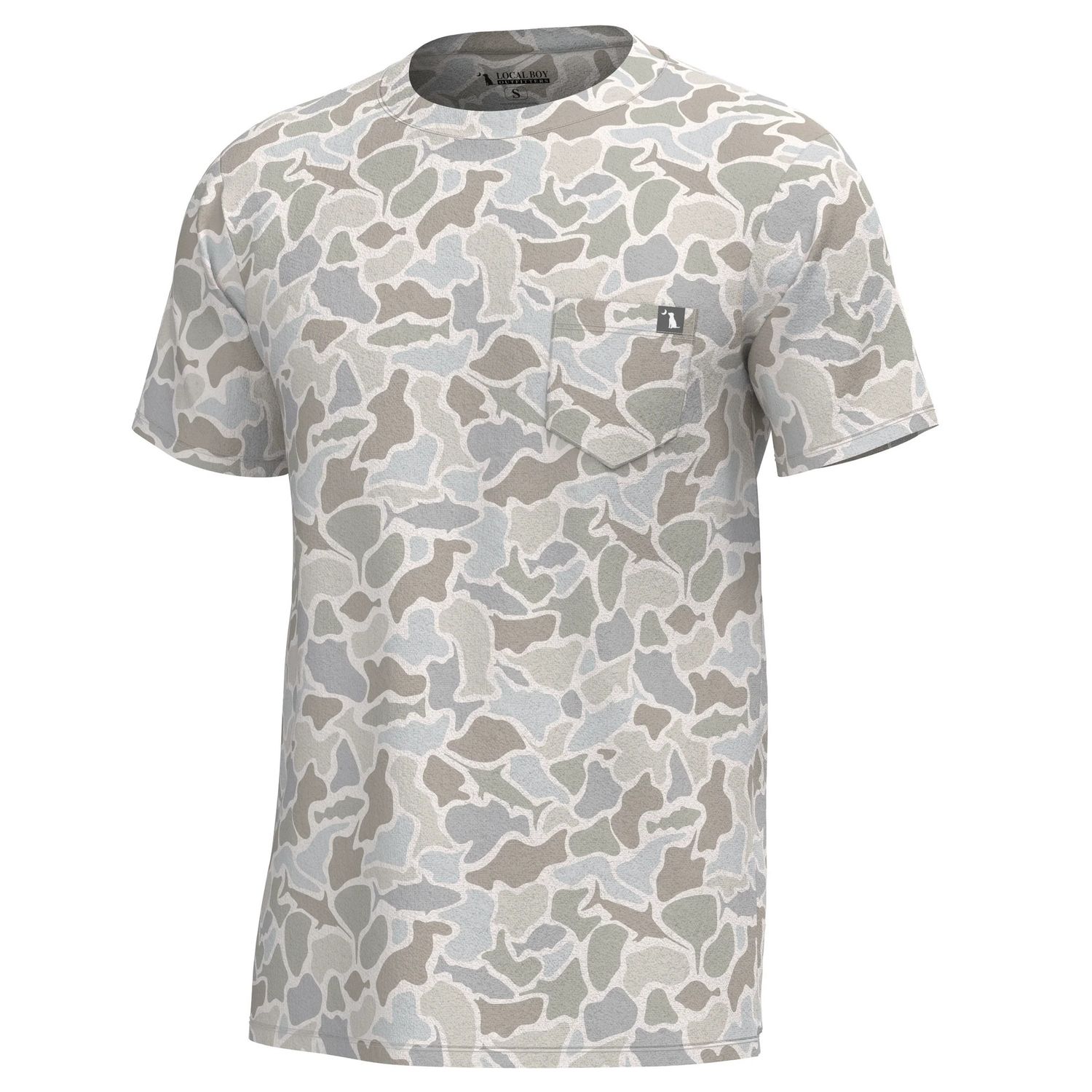 Local Boy SS Heather Blend Crew  - Saltwater Camo