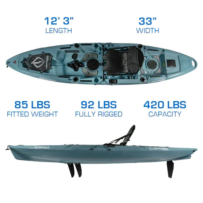 Lightning Kayaks Nomad Pedal Drive Kayak with Turbo Fins