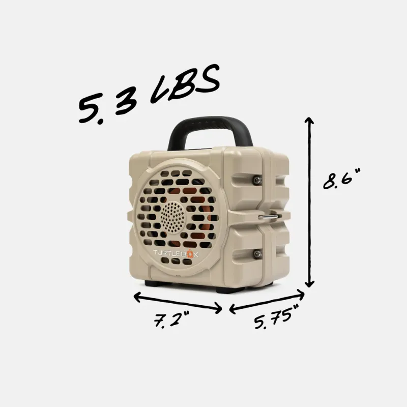 Tan Turtlebox Cub Portable Bluetooth Speaker | Built for Boats, Sandbars &amp; Coastal Adventures