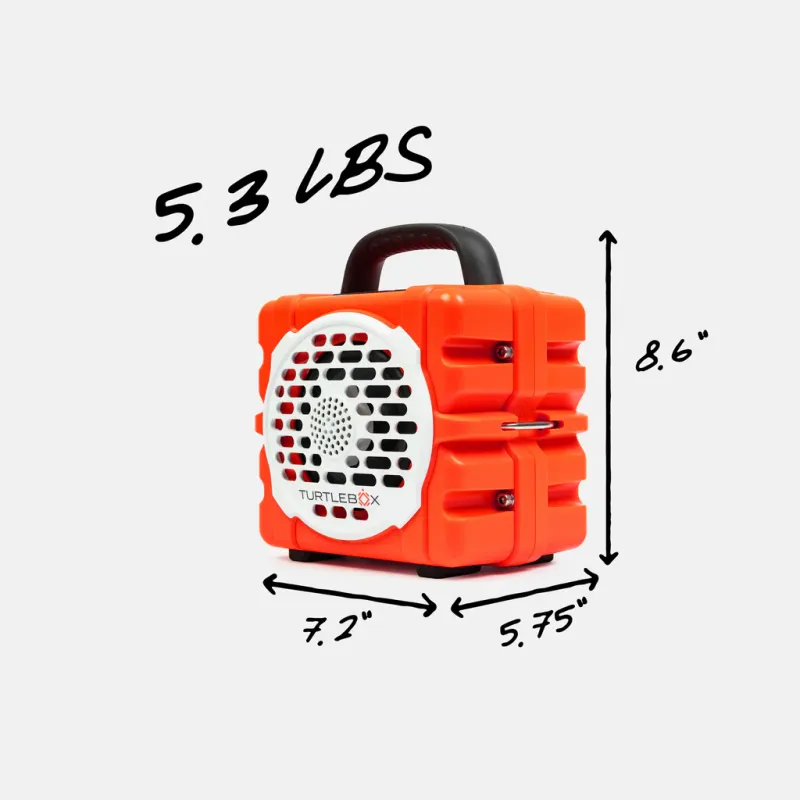 Orange Turtlebox Cub Portable Bluetooth Speaker | Built for Kayak Fishing &amp; Gulf Coast Adventures