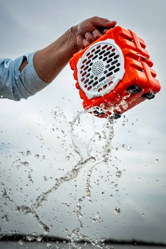 Orange Turtlebox Cub Portable Bluetooth Speaker | Built for Kayak Fishing &amp; Gulf Coast Adventures