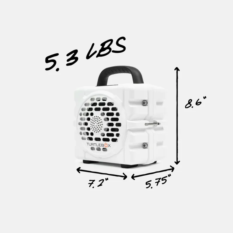 White Turtlebox Cub Portable Bluetooth Speaker | Waterproof Beach Speaker in Panama City Beach