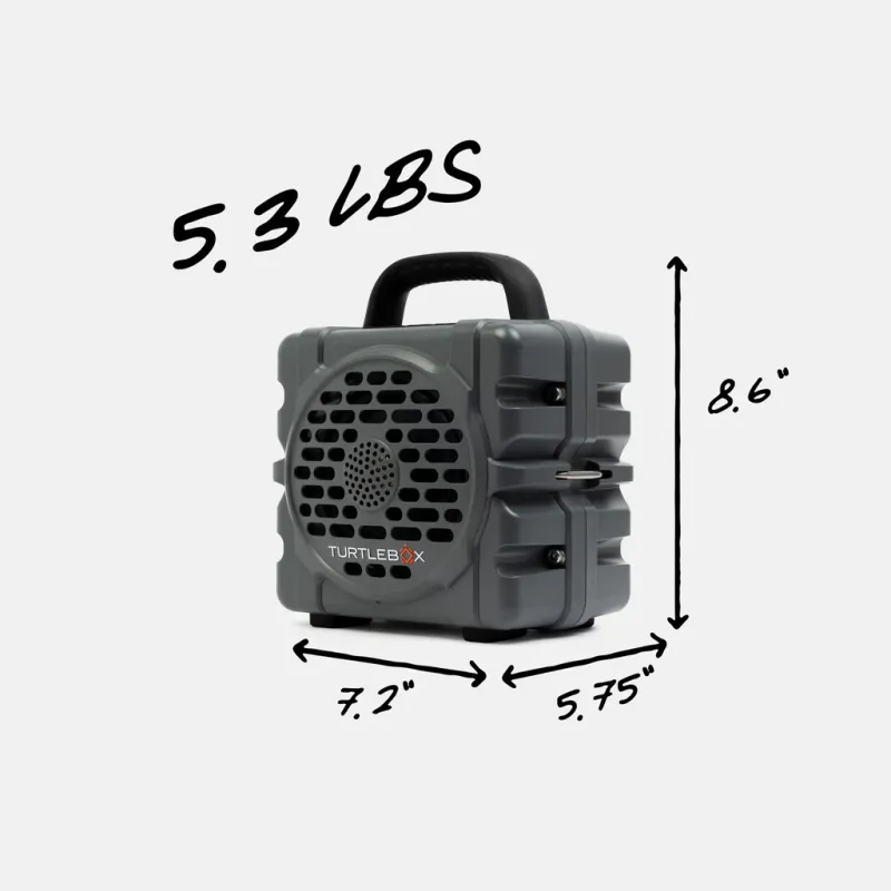 Grey Turtlebox Cub Portable Bluetooth Speaker | Everyday Outdoor Speaker in Panama City