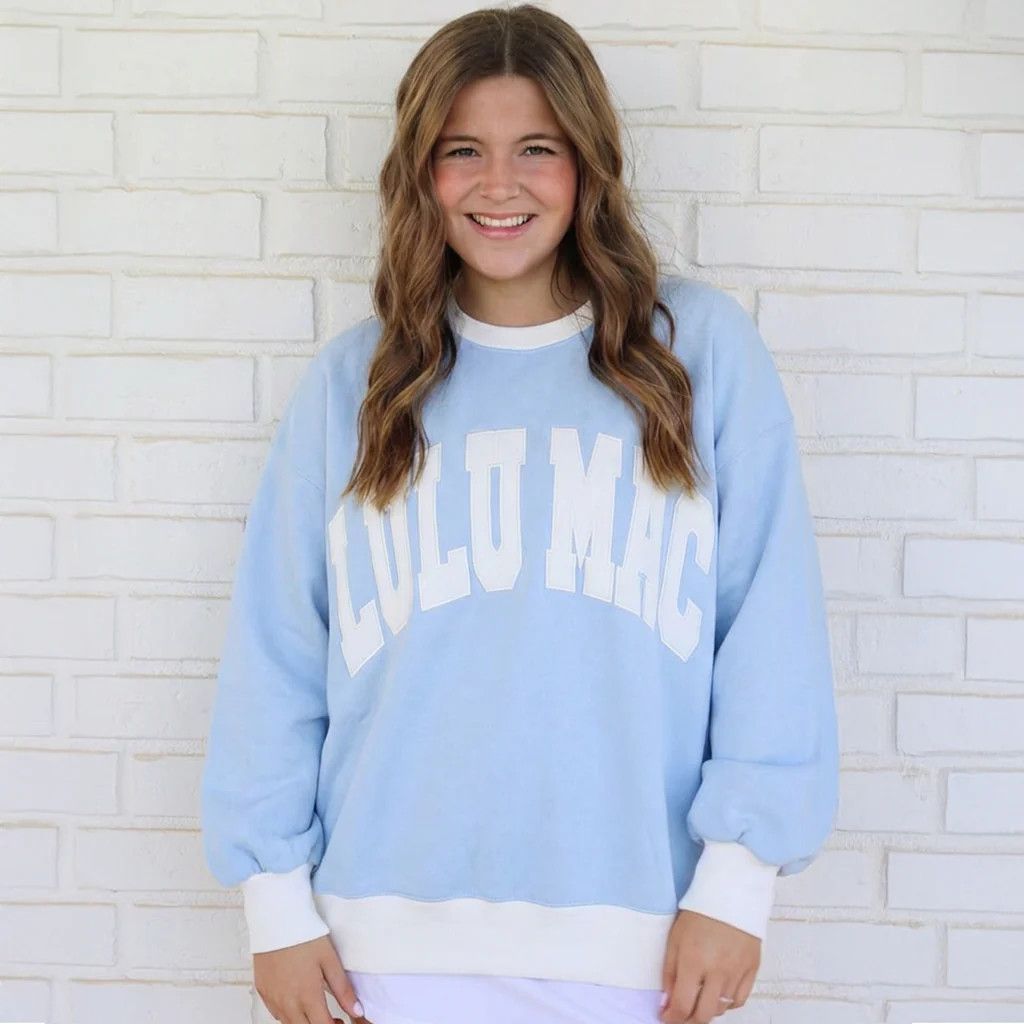 Lulu Mac Sweatshirt - Light Blue/White