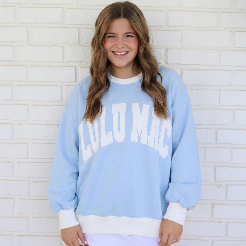 Lulu Mac Sweatshirt - Light Blue/White